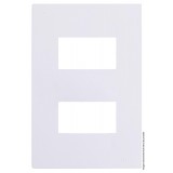 Placa 2 Módulos Separados com Suporte 4x2 - RECTA BRANCO GLOSS